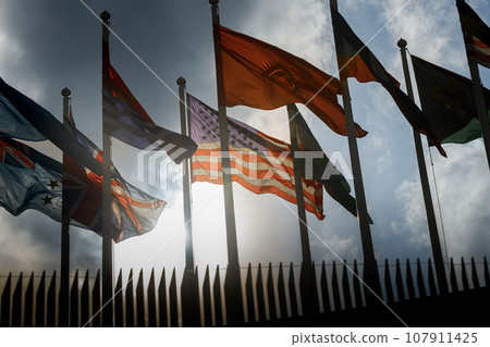 Group of inter national flags 107911425