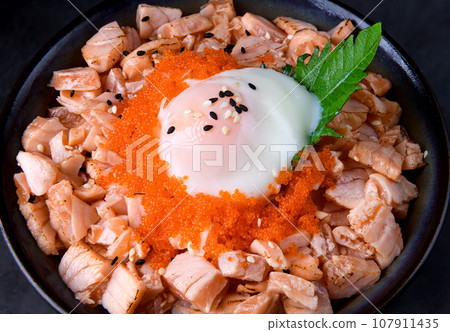 Salmon donburi 107911435
