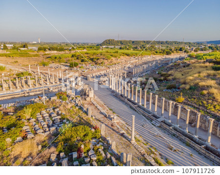 Ruins of the ancient Lycian city Perge located near the Antalya city in Turkey turkiye, GO Everywhere Ruins of the ancient Lycian city Perge located near the Antalya city in Turkey turkiye, GO Everywhere 107911726
