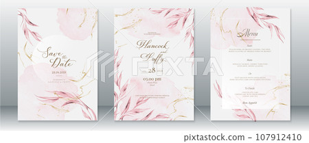 Golden wedding invitation card template luxury design Golden wedding invitation card template luxury design 107912410