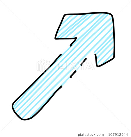 Loose simple arrow color, single item, upper right, light blue 107912944
