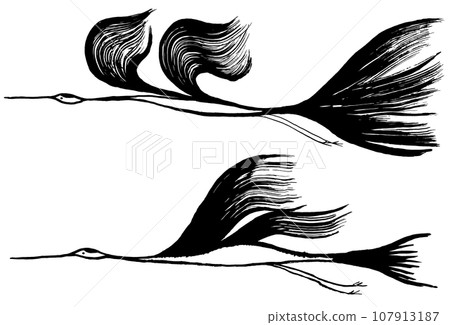 New Year's card material for crane ink painting New Year's card material for crane ink painting 107913187