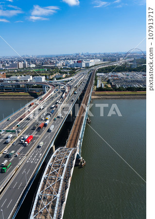 [都會風光]東京的橋樑與汽車 107913717