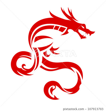 Tribal design illustration of dragon, dragon, dragon, dragon Tribal design illustration of dragon, dragon, dragon, dragon 107913783