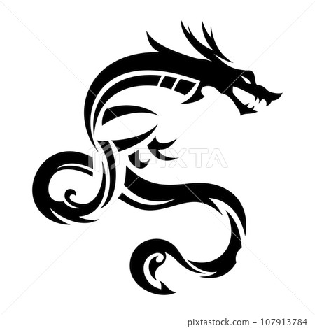 Tribal design illustration of dragon, dragon, dragon, dragon 107913784