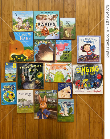Colorful children books with stories and fairy tales lie on the table Colorful children books with stories and fairy tales lie on the table 107914079
