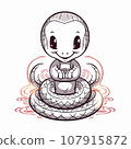 Cobra t-shirt design graphic, cute happy kawaii style 107915872