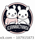 Chinchillas t-shirt design graphic, cute happy kawaii style, clear outline 107915873
