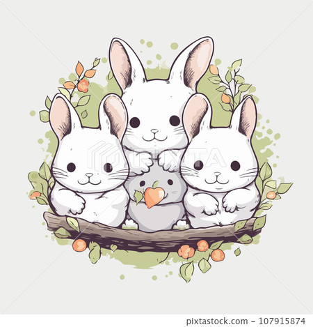Chinchillas t-shirt design graphic, cute happy kawaii style, clear outline Chinchillas t-shirt design graphic, cute happy kawaii style, clear outline 107915874