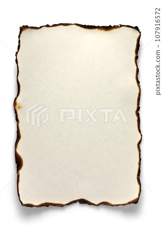 Burnt sheet of A4 107916572
