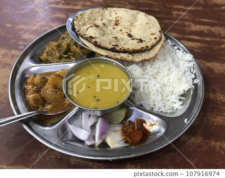 North Indian thali. Indian curry 107916974