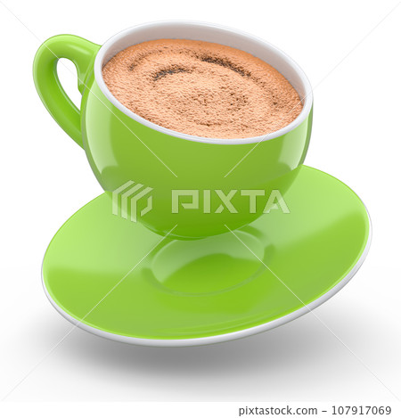 Ceramic coffee cup for cappuccino, americano, espresso, mocha, latte on white 107917069