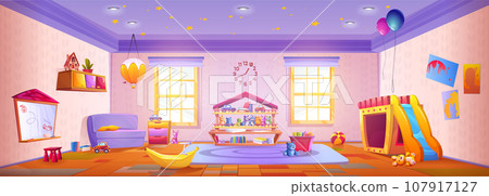 Kindergarten classroom in school with child toy Kindergarten classroom in school with child toy 107917127