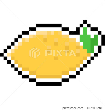 Pixel art cartoon lemon icon 107917281