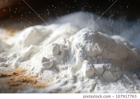 Macro photography of baking soda close-up, light direction 107917763