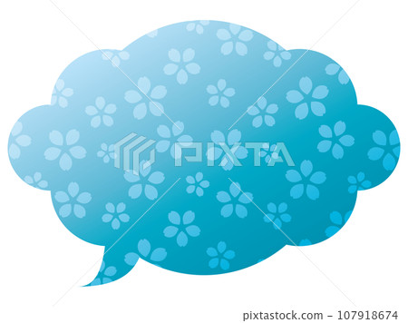 Speech bubble illustration 23 [Gradient cherry blossom pattern (light blue)] 107918674