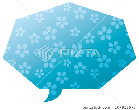 Speech bubble illustration 24 [Gradient cherry blossom pattern (light blue)] 107918675