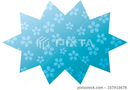Speech bubble illustration 25 [Gradient cherry blossom pattern (light blue)] 107918676