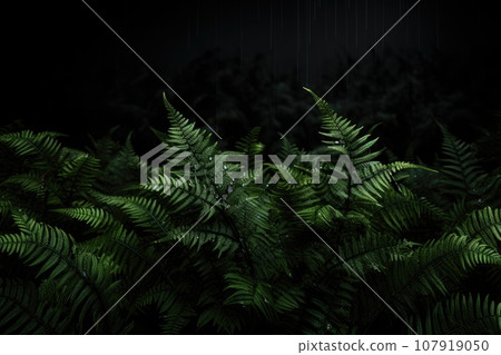 Fern leaves on a dark background Fern leaves on a dark background 107919050