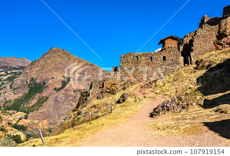 Pisac archaeological complex in the Sacred Valley of the Incas in Peru 107919154