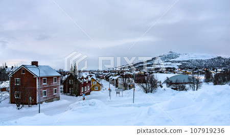 Skyline of Kiruna, the northernmost town in Sweden, Lapland Skyline of Kiruna, the northernmost town in Sweden, Lapland 107919236
