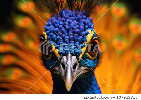 Portrait of a peacock in close-up 107919715