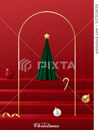 聖誕節銷售商品展示台向量圖 107919838