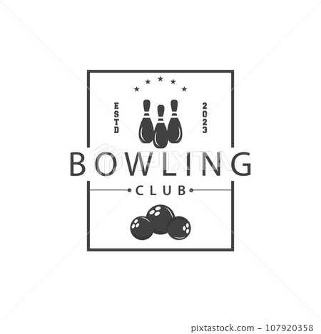 Bowling Sports Club Logo, Bowling Ball And Pin Design Vector Tournament Templet Illustration Bowling Sports Club Logo, Bowling Ball And Pin Design Vector Tournament Templet Illustration 107920358