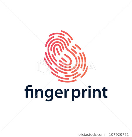 Premium Fingerprint Logo, Human Identity Design Simple Line Model Template Illustration 107920721