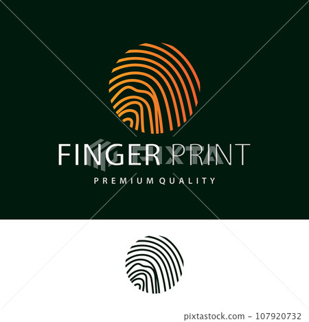 Premium Fingerprint Logo, Human Identity Design Simple Line Model Template Illustration Premium Fingerprint Logo, Human Identity Design Simple Line Model Template Illustration 107920732