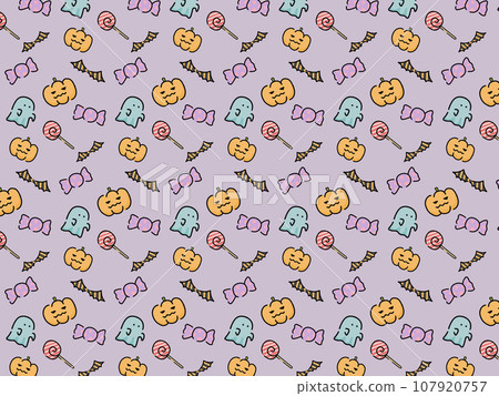 Colorful and cute Halloween pattern background Colorful and cute Halloween pattern background 107920757