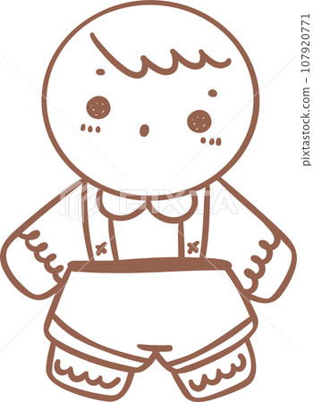 Gingerbread man outline  107920771