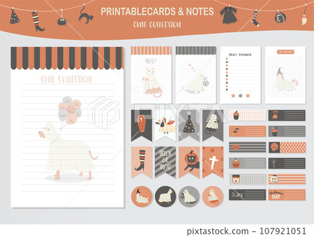 Set of animals and cute vector card.Design for halloween day,baby shower,printable, tags,cards,templates,Notes, Stickers, Labels,Scrap booking, Congratulations, Invitations,Vector illustrations. Set of animals and cute vector card.Design for halloween day,baby shower,printable, tags,cards,templates,Notes, Stickers, Labels,Scrap booking, Congratulations, Invitations,Vector illustrations. 107921051