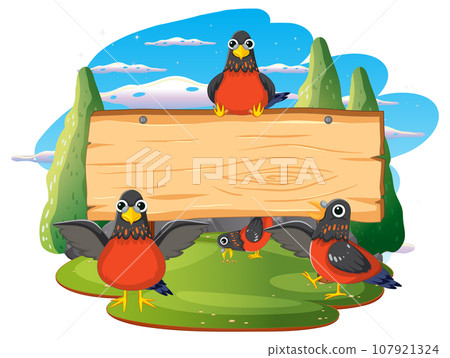 Birds and Pigeons in Nature: A Vibrant Vector Illustration 107921324