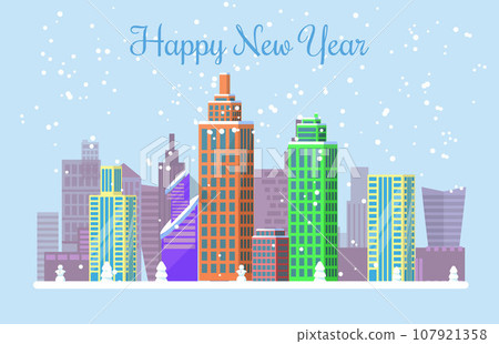 Happy new year. Vector illustration. Celebrate New Years Eve with lively party filled with laughter and good company The festive ambiance New Years party brings together friends and family Happy new year. Vector illustration. Celebrate New Years Eve with lively party filled with laughter and good company The festive ambiance New Years party brings together friends and family 107921358