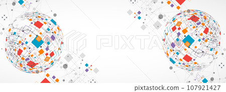 Abstract technology sphere background. Global network consept. Abstract technology sphere background. Global network consept. 107921427