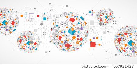 Abstract technology sphere background. Global network consept. Abstract technology sphere background. Global network consept. 107921428