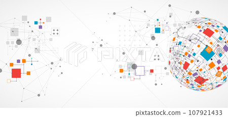 Abstract technology sphere background. Global network consept. 107921433