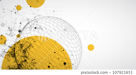 Sphere theme with connected lines in technology style background. Abstract 3d grid design. Sphere theme with connected lines in technology style background. Abstract 3d grid design. 107921651