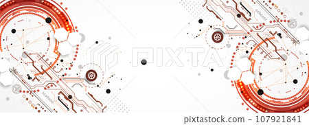 Abstract background with plexus effect. Scientific and technological concept with the use of technical elements formed in the shape of a circle. Abstract background with plexus effect. Scientific and technological concept with the use of technical elements formed in the shape of a circle. 107921841