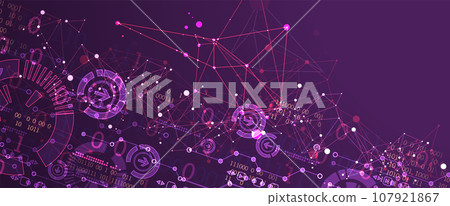 Abstract technology. Circuit board, high computer color background. Vector illustration with space for content, web - template, business tech presentation. 107921867