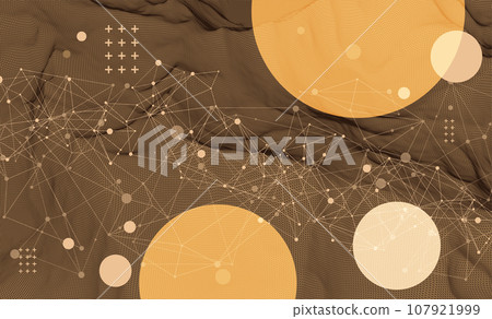 Template for science and technology presentation. Plexus style background. Template for science and technology presentation. Plexus style background. 107921999