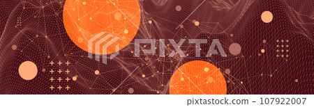 Template for science and technology presentation. Plexus style background. Template for science and technology presentation. Plexus style background. 107922007