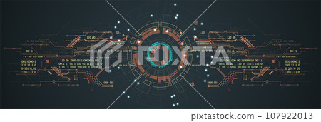 Abstract background on technological and scientific topics. Various techno details with using digital code. Abstract background on technological and scientific topics. Various techno details with using digital code. 107922013