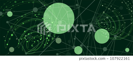 Template for science and technology presentation. Plexus style background. 107922161