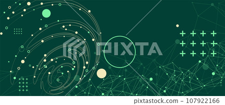 Template for science and technology presentation. Plexus style background. 107922166