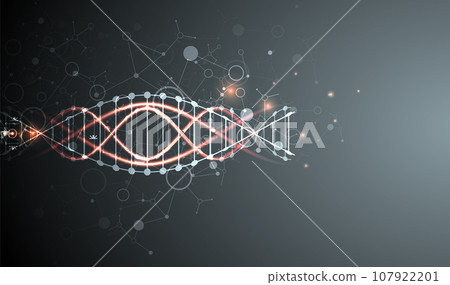Science template, wallpaper or banner with a DNA molecules. Science template, wallpaper or banner with a DNA molecules. 107922201