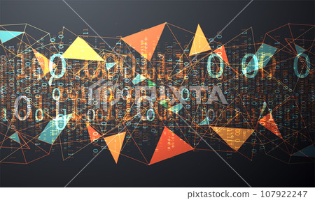 Technology background. Big data concept. Binary computer code. Vector illustration. Technology background. Big data concept. Binary computer code. Vector illustration. 107922247