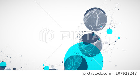 Trendy abstract wireframe background. Modern science or technology art elements. Surface illustration. Trendy abstract wireframe background. Modern science or technology art elements. Surface illustration. 107922248