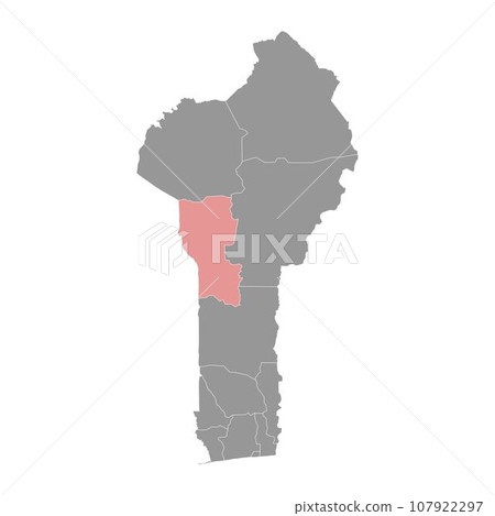 Donga department map, administrative division of Benin. 107922297